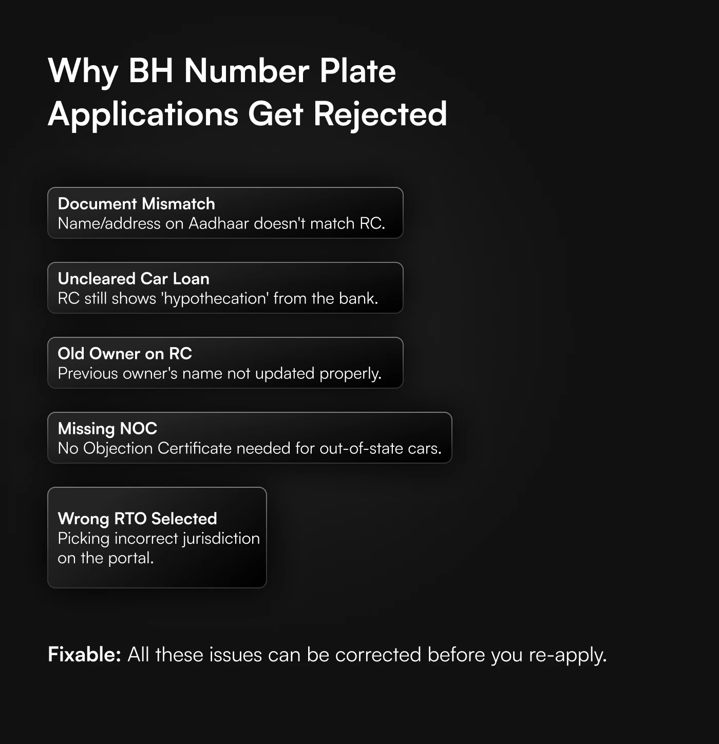 Rejection-application-bh-number-plate-road-tax
